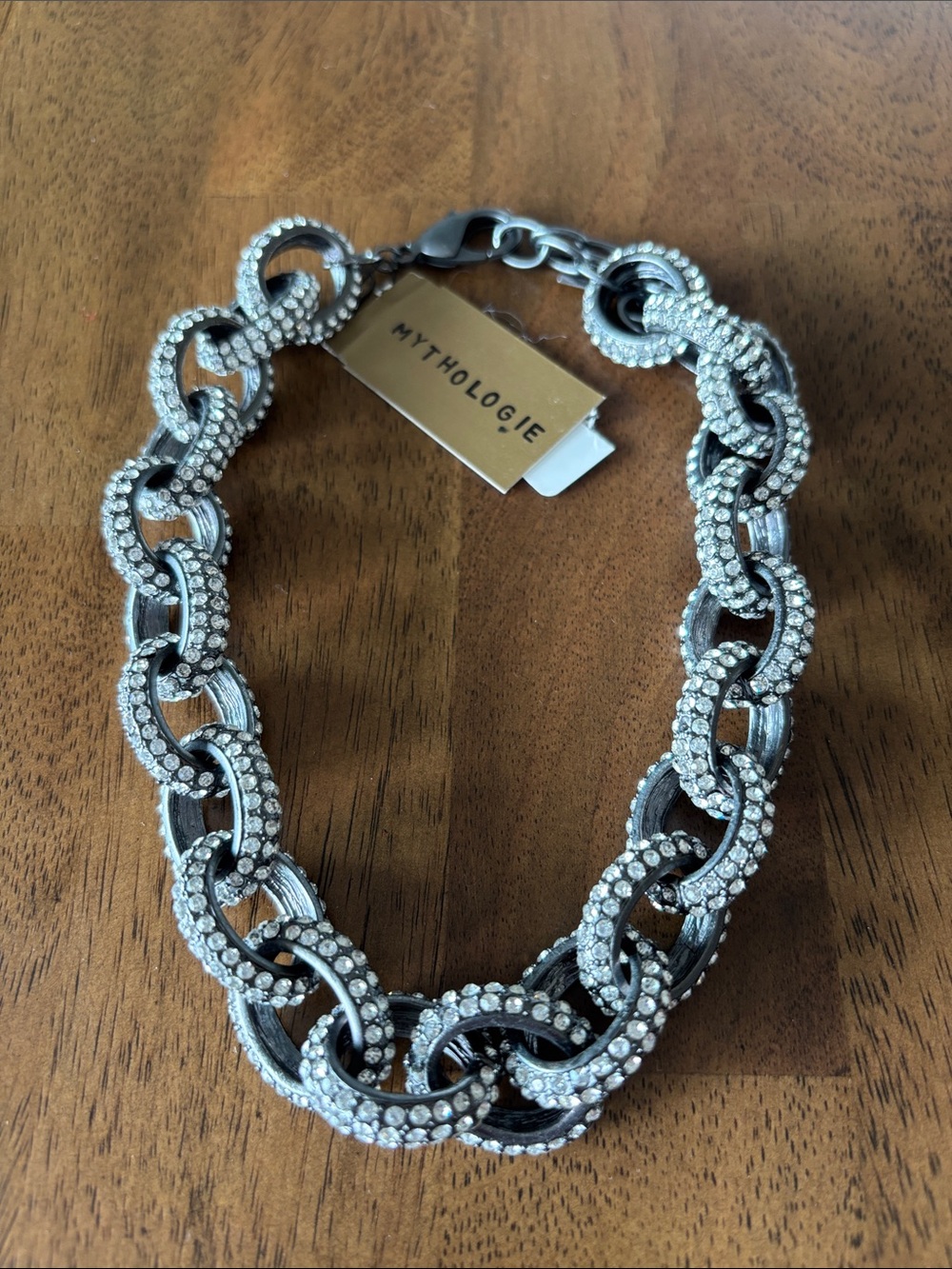 Mythologie Silver Crystal Link Necklace